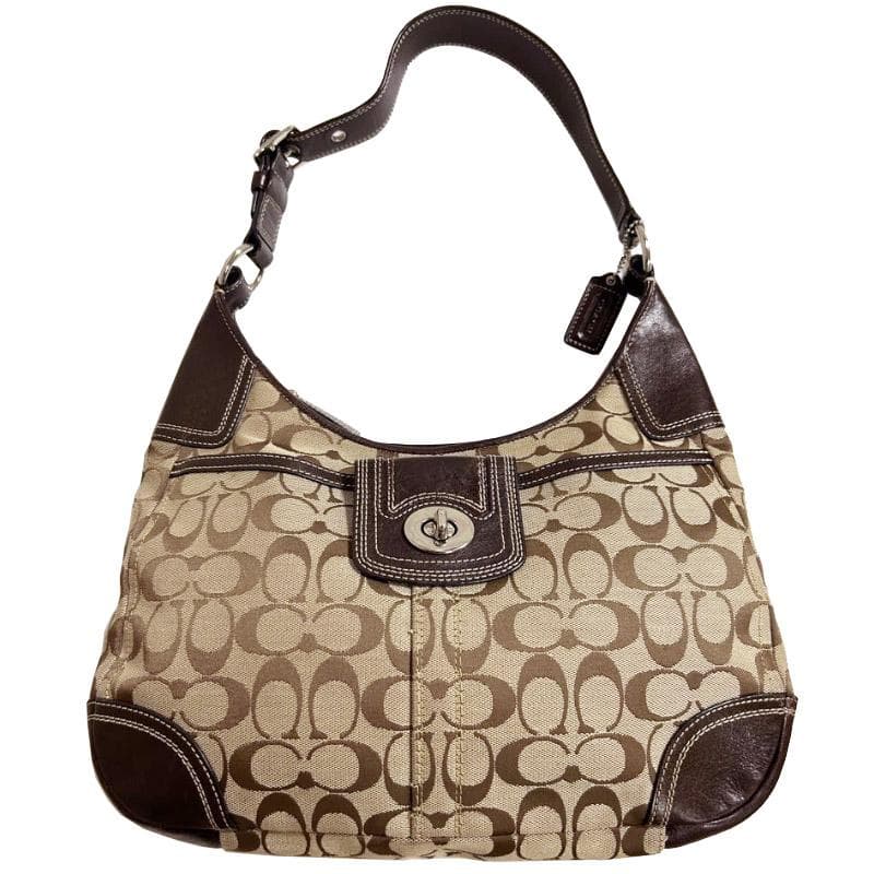 コーチ COACH セミショルダーバッグ 肩掛けバッグ シグネチャーブラウン