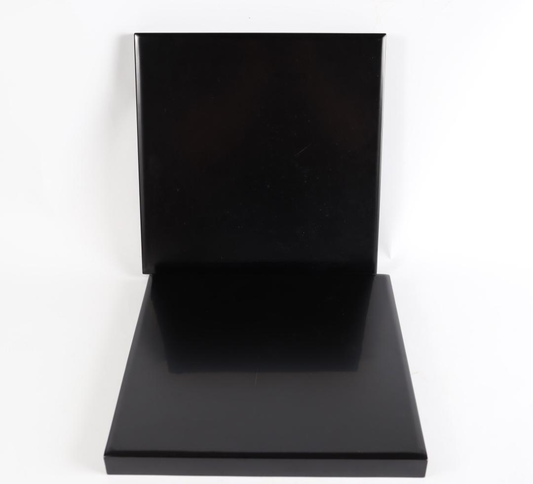 茶道具 平安堂 黒塗 会席膳　五枚 懐石 四方