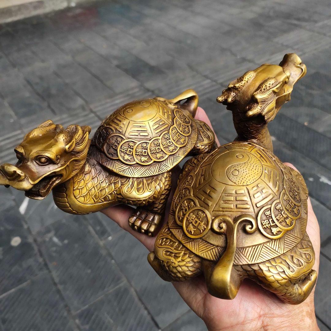 ゴシップ竜亀 装飾品 現代工芸品 美術品 置物