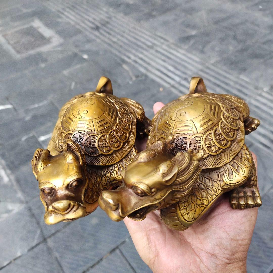 ゴシップ竜亀 装飾品 現代工芸品 美術品 置物