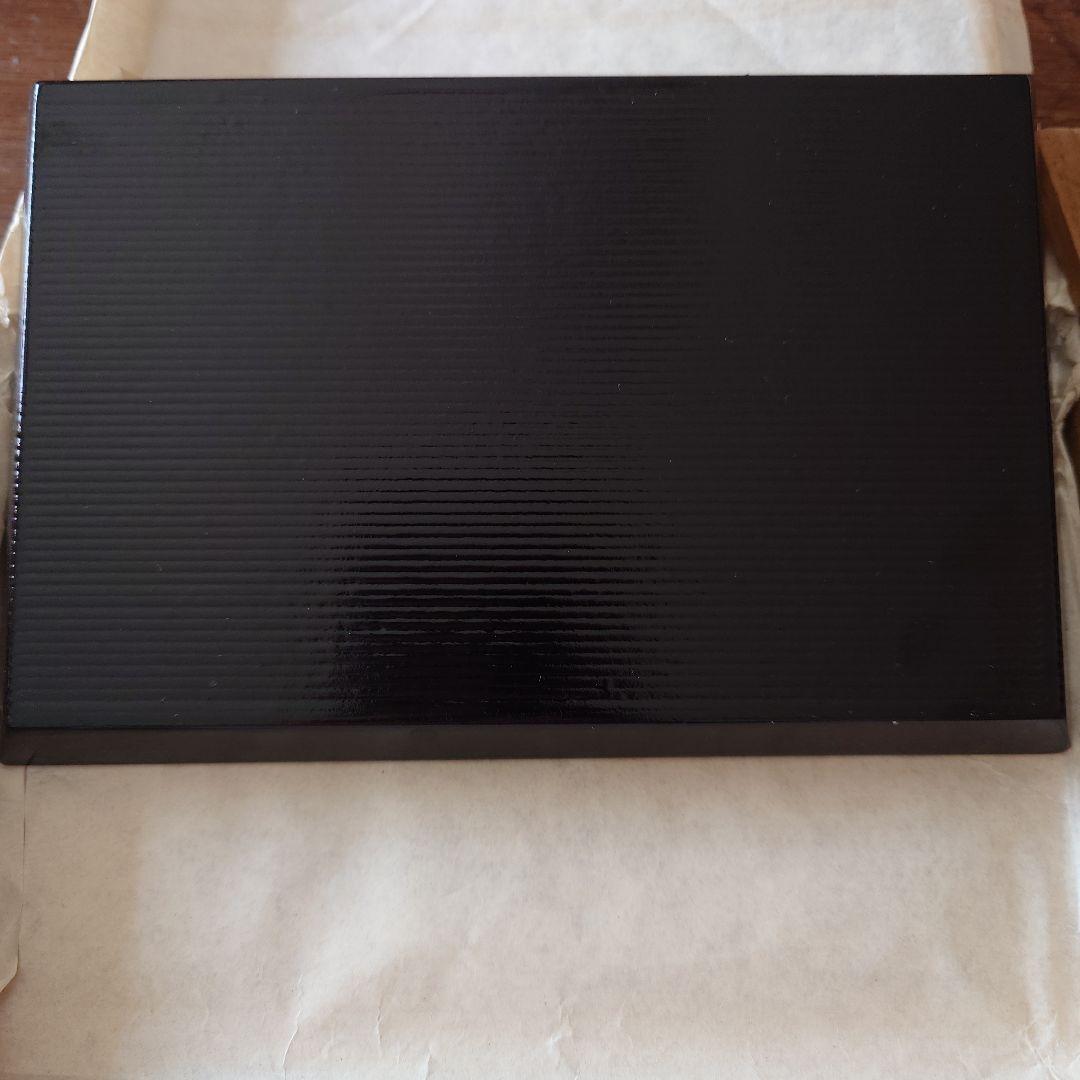 【昭和レトロ】漆器 黒い切手盆 木箱付き