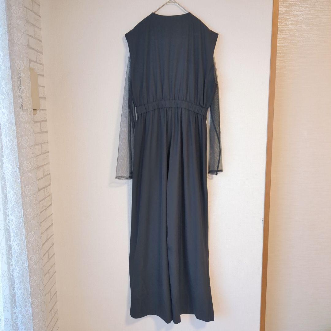 美品 niana ニアナ スタンドアウトカラーオールインパンツ パンツドレスL