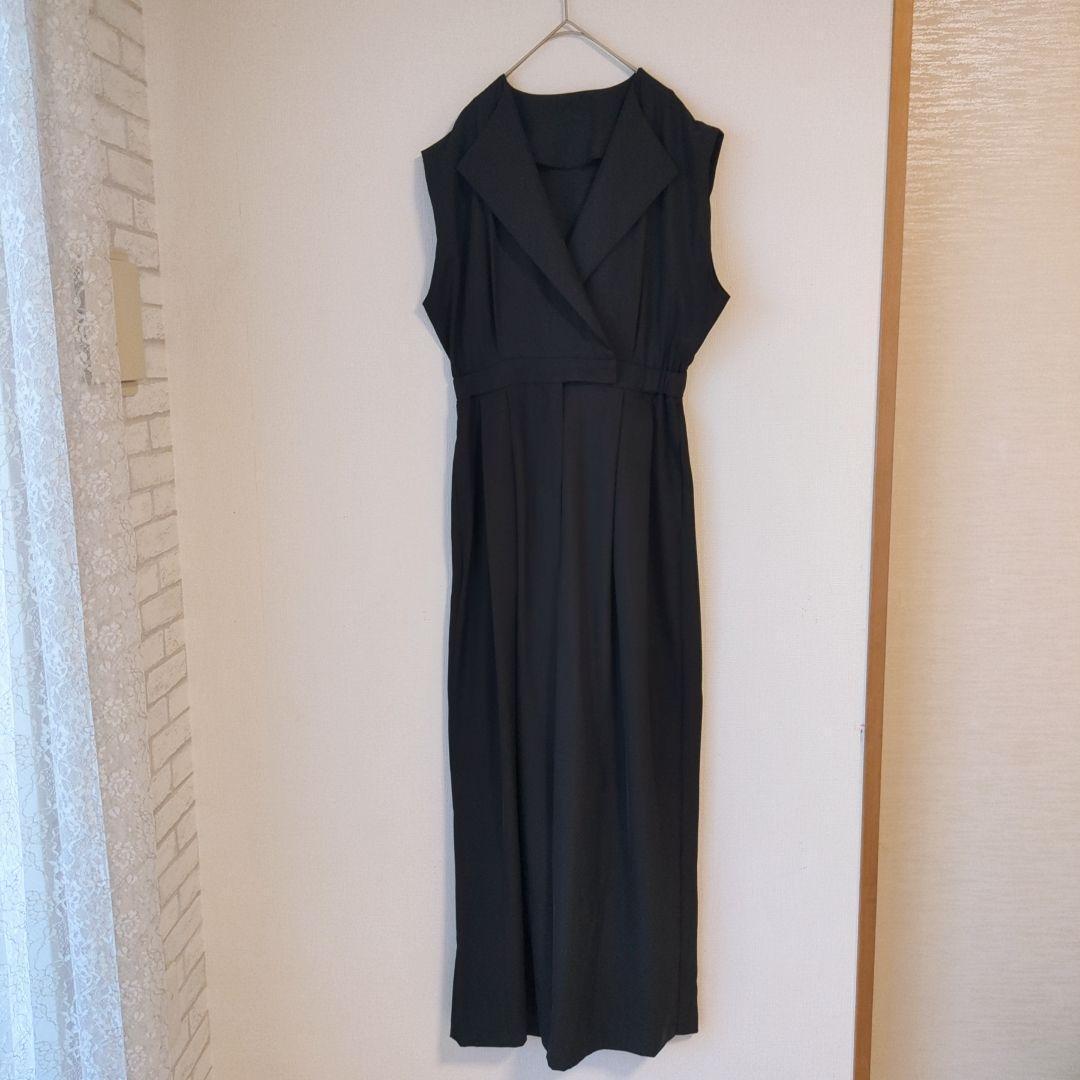 美品 niana ニアナ スタンドアウトカラーオールインパンツ パンツドレスL