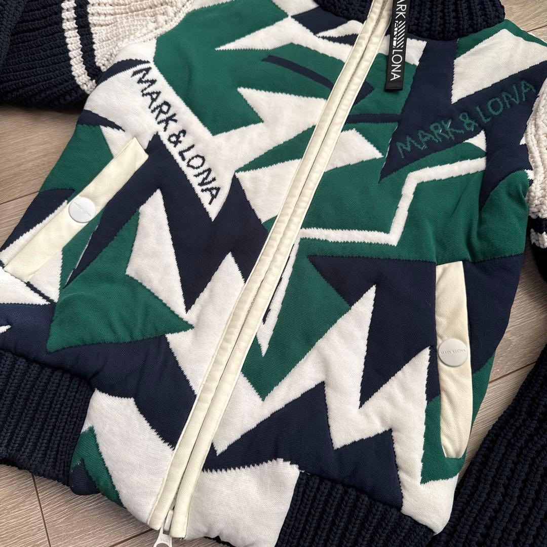 MARK&LONAマークアンドロナ 裏地付ニット切り替え ジャケット 36(S)