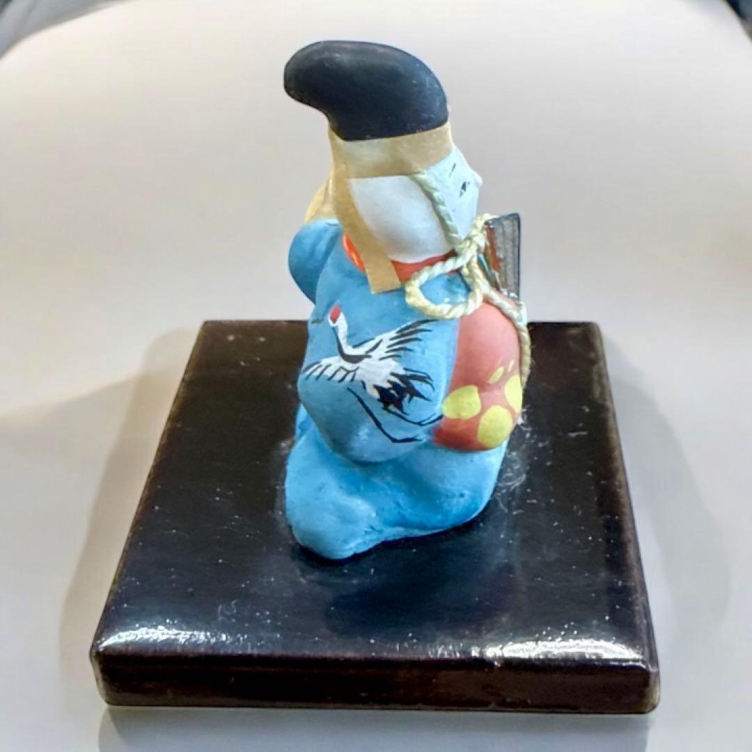 ★鶴の絵が描かれた縁起がいい伝統的な日本の陶器置物★