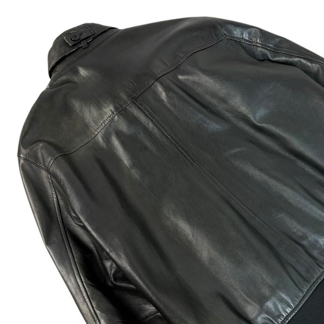 【美品】バーバリーブラックレーベル 羊革 ライジャケット ノバチェック Mサイズ