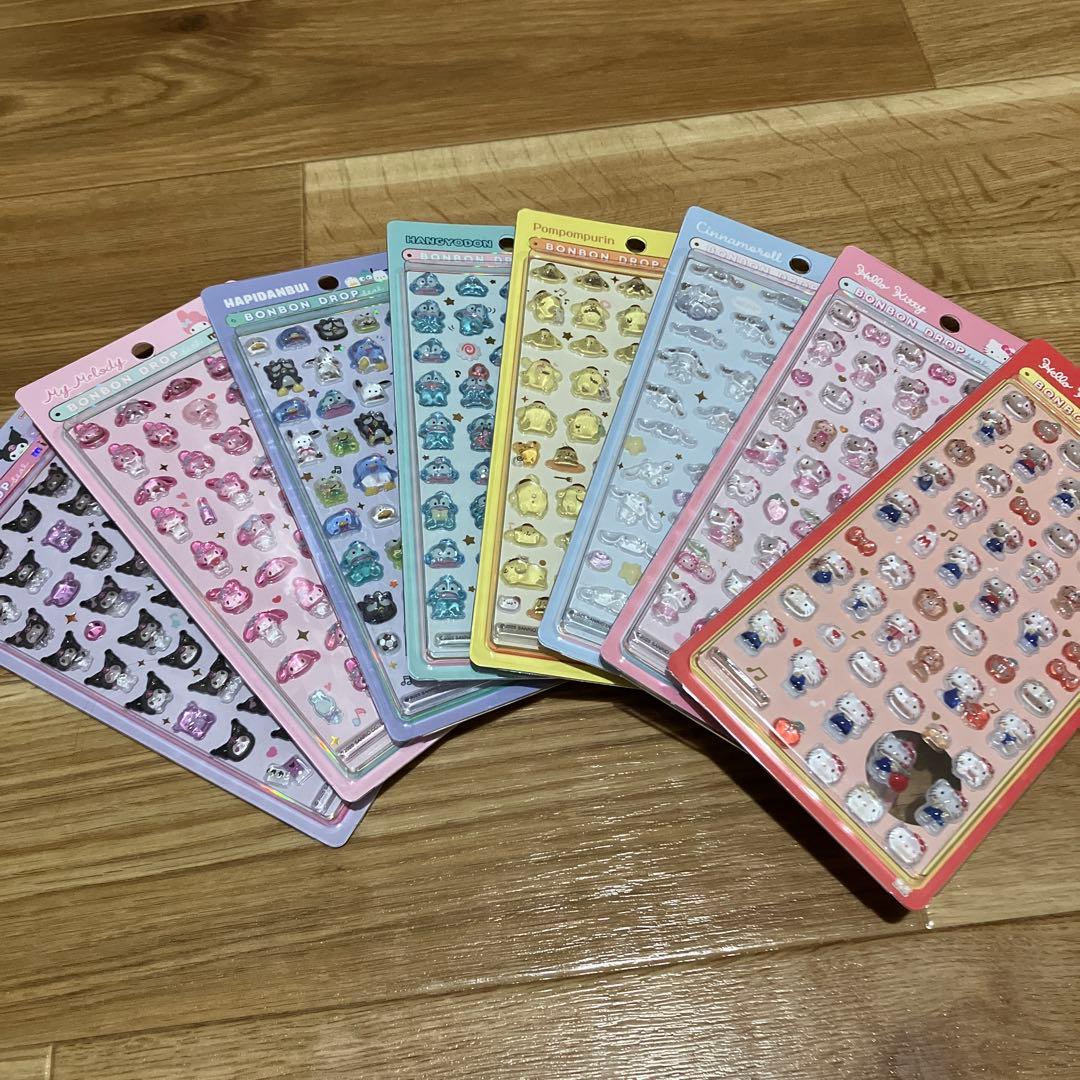 ♡*♡様 サンリオ ボンボンドロップシール mini 8種類 コンプリート 国内