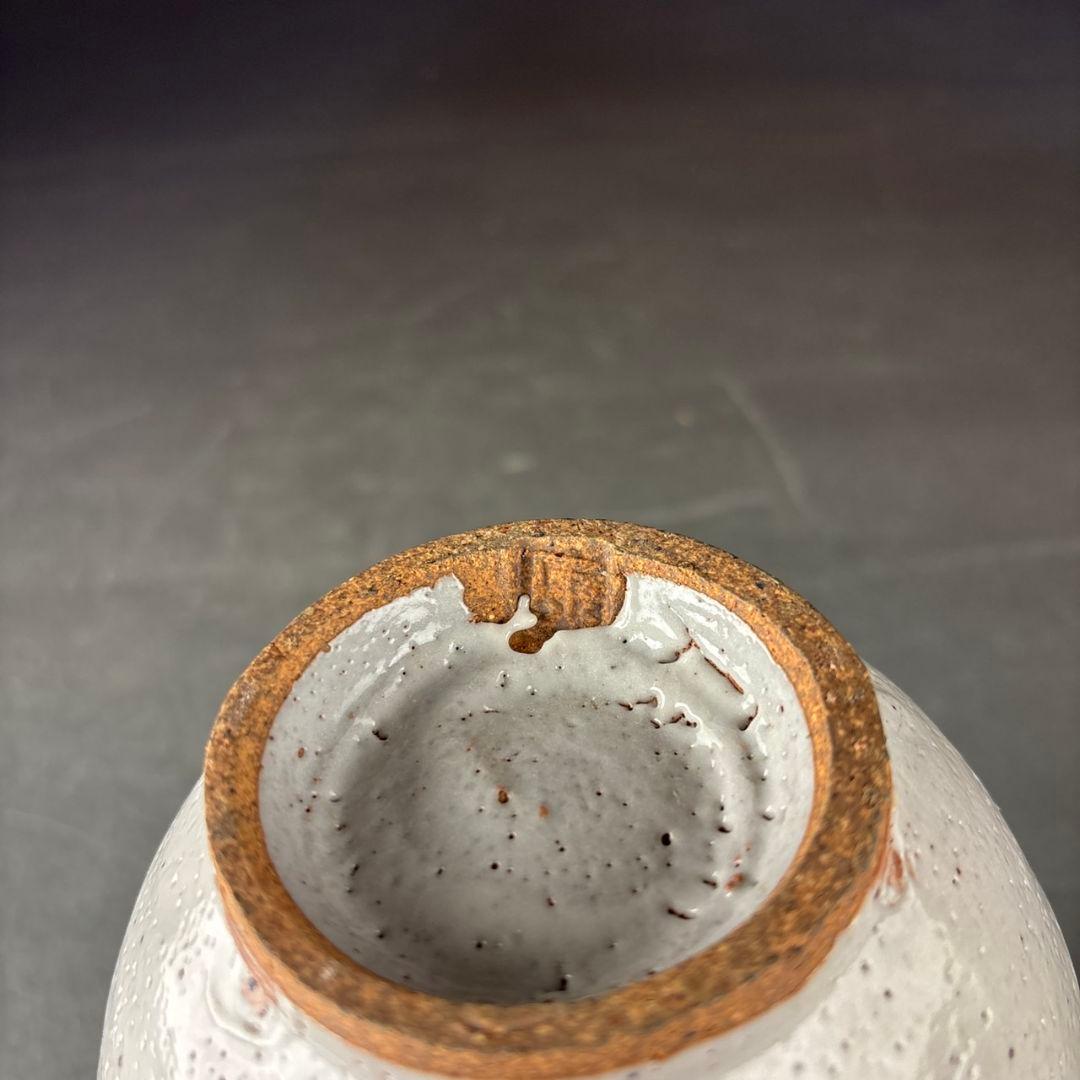 人間国宝　松井康成　墨流　花入　共箱