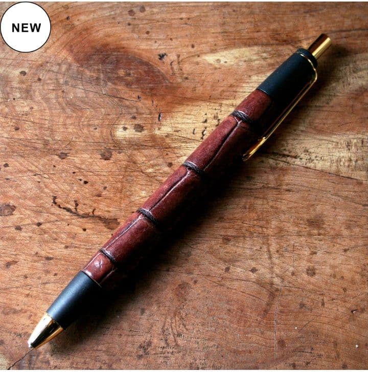 革軸ペン クロコダイル ブラウン シャーペン 0.5mm schicksal