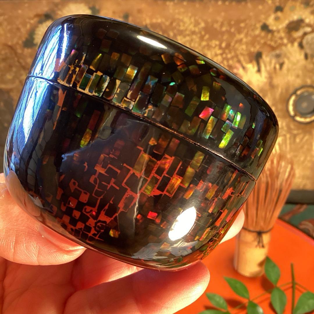 A898 茶道具　棗　『大蔵』　螺鈿細工　研ぎ出し