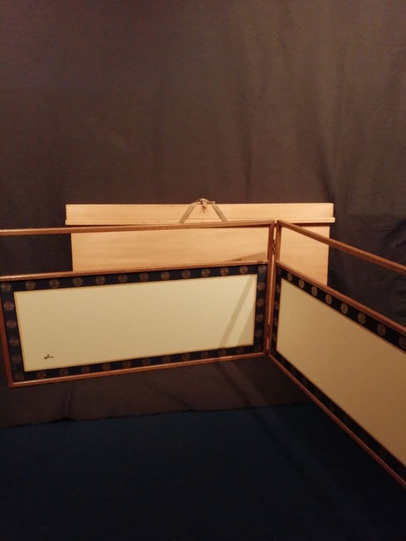 【茶道具】裏千家14代淡々斎宗匠好鵬雲斎大宗匠在判唐松桑腰風炉先　風炉先150