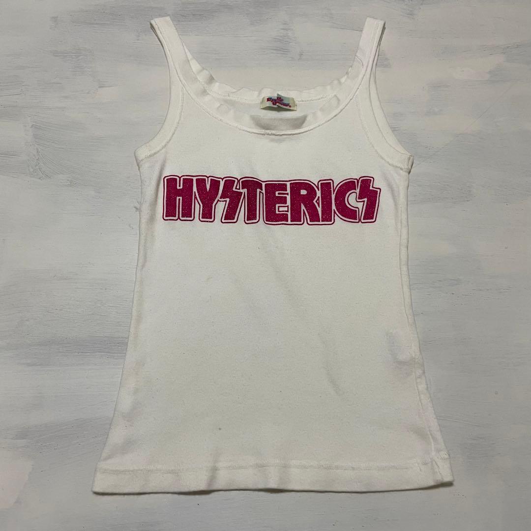 レア　ヒステリックグラマー タンクトップ ロゴ グリッター プリント