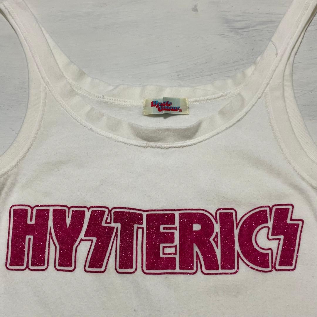 レア　ヒステリックグラマー タンクトップ ロゴ グリッター プリント