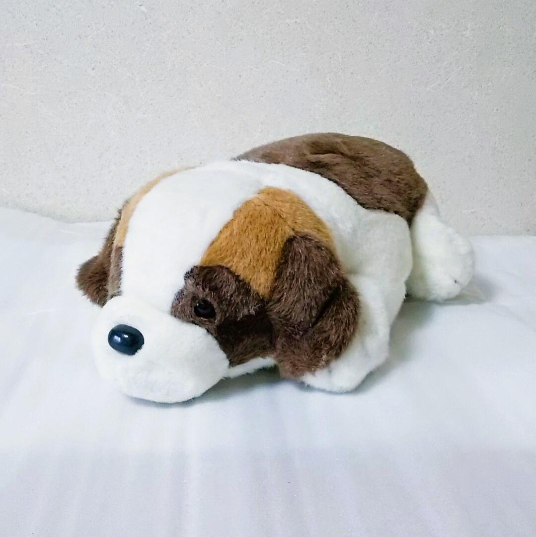 昭和レトロ 平成レトロ 犬 わんちゃん好きに♪伏せたセントバーナードのぬいぐるみ