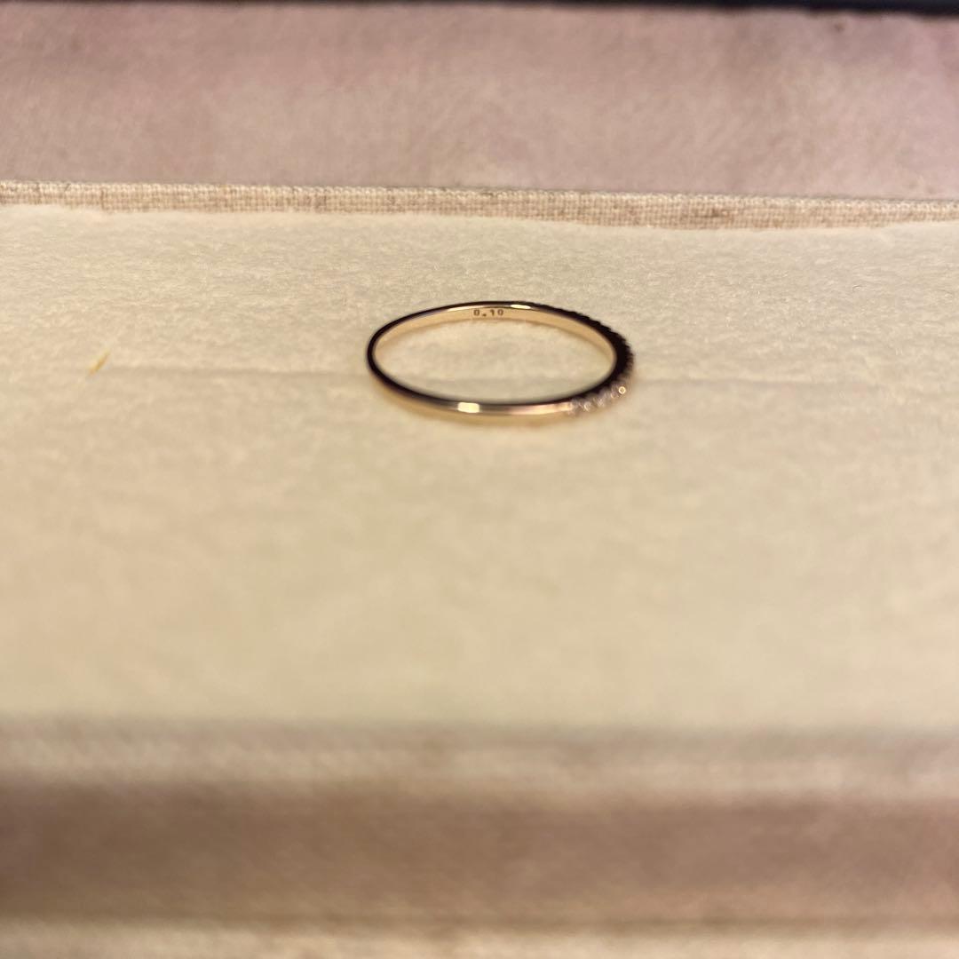 【極美品】SIENA ROSE 19粒ダイヤラインのリング 9号　K10 YG