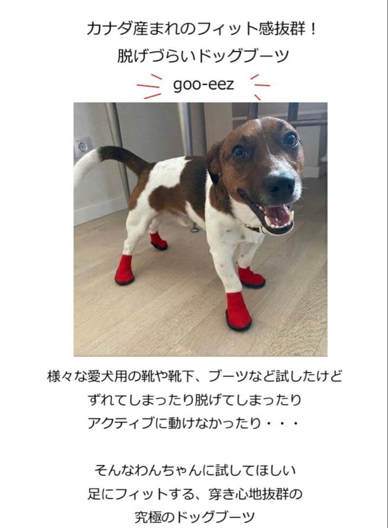 【値下げ応相談】gooeez ドッグブーツ 赤 サイズS 2足入り × ２