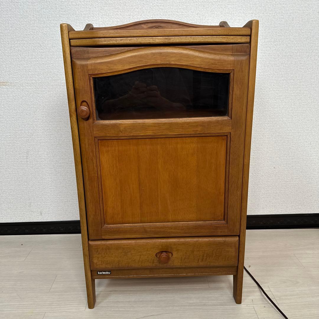 カリモク キャビネット サイドボード 電話台 花台 飾り棚 収納家具 ※i4※