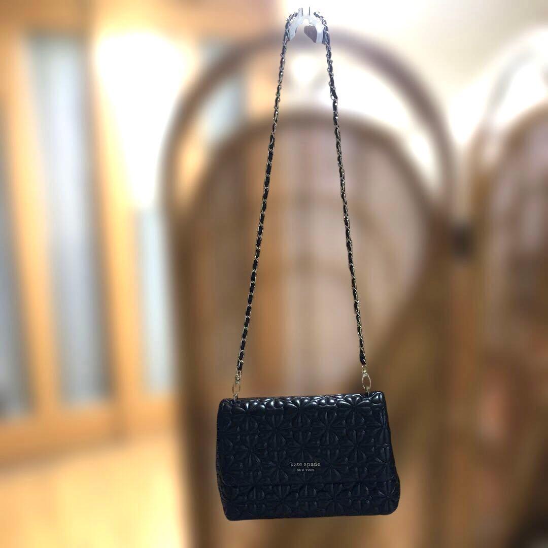 ［美品・希少］ケイトスペードニューヨーク　キルティングチェーンショルダーバッグ黒
