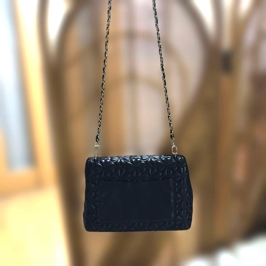 ［美品・希少］ケイトスペードニューヨーク　キルティングチェーンショルダーバッグ黒