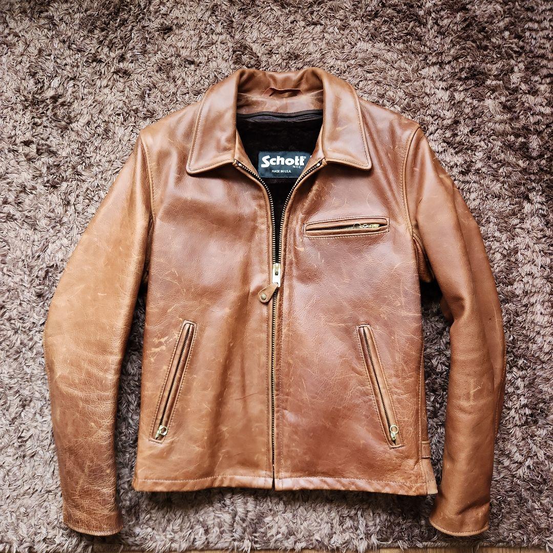 Schott シングルライダース643 ナバホブラウン サイズ38