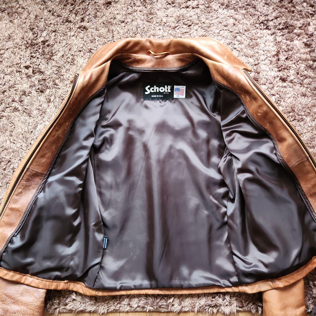 Schott シングルライダース643 ナバホブラウン サイズ38