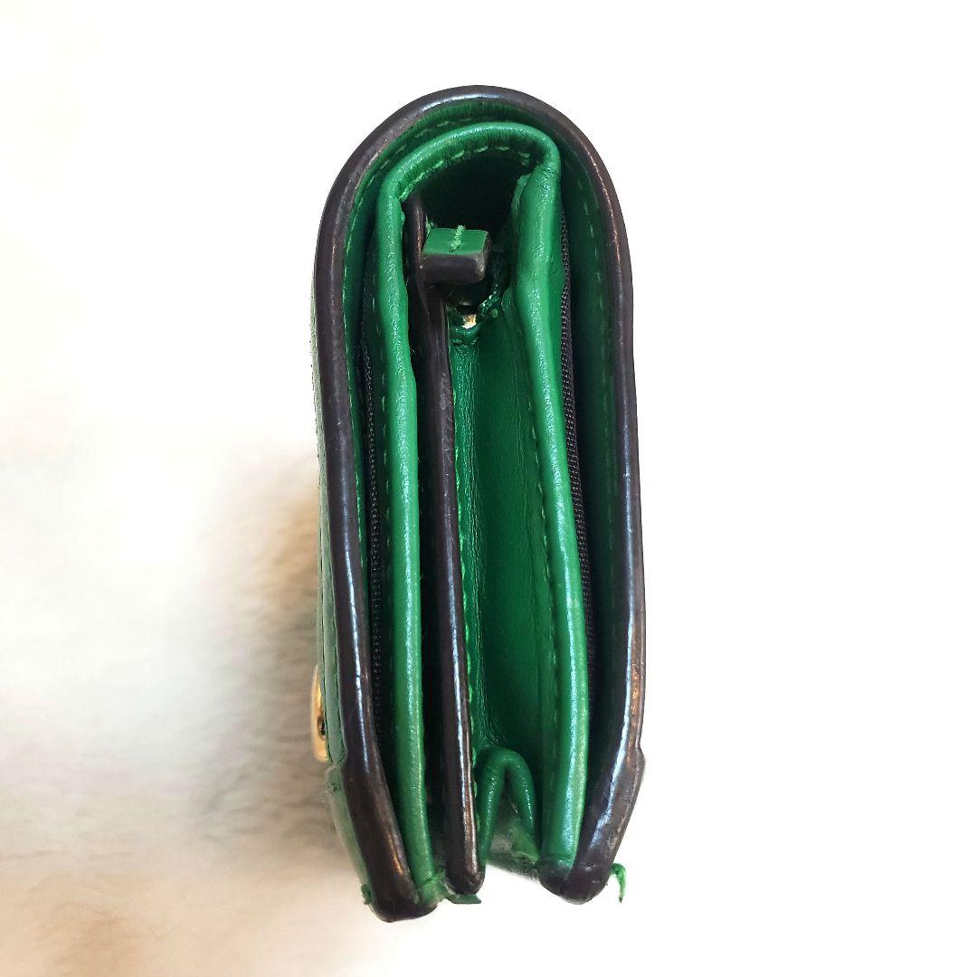 美品 GUCCI GGマトラッセカードケースウォレット　グリーン