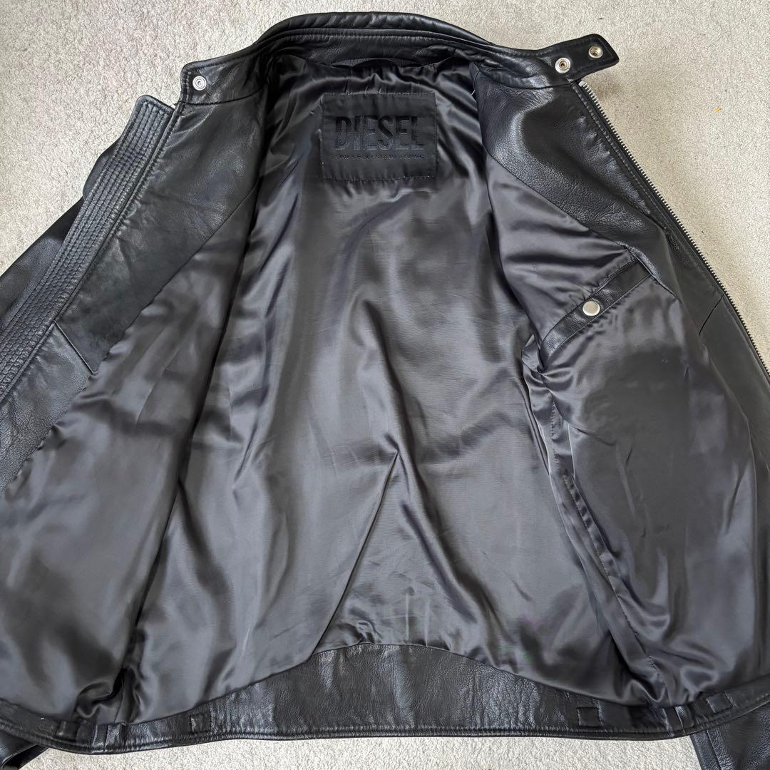 美品 ディーゼル レザージャケット ライダース Lサイズ シープスキン 羊革