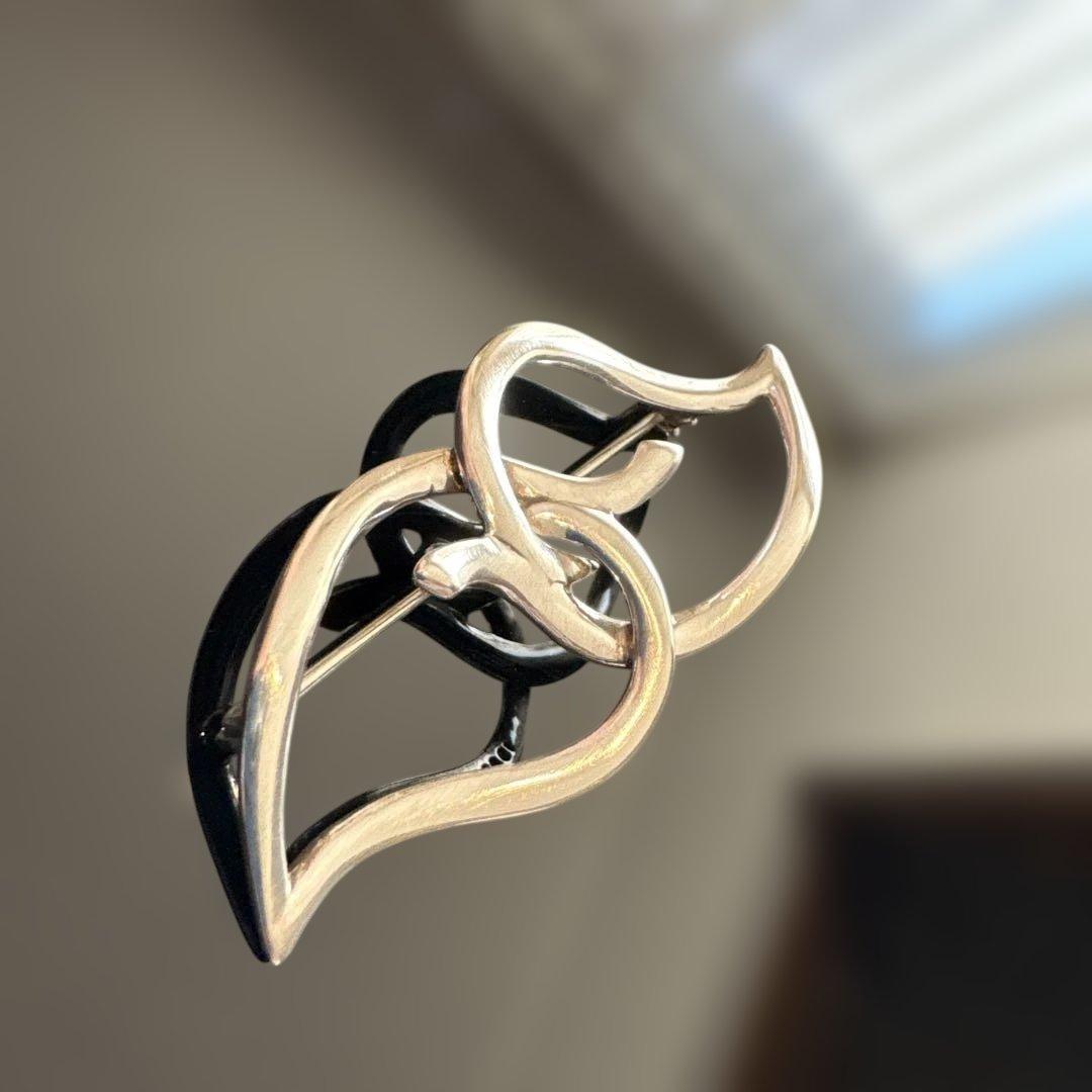 ✨TIFFANY brooch✨ティファニーブローチ ダブルリーフ ピンブローチ