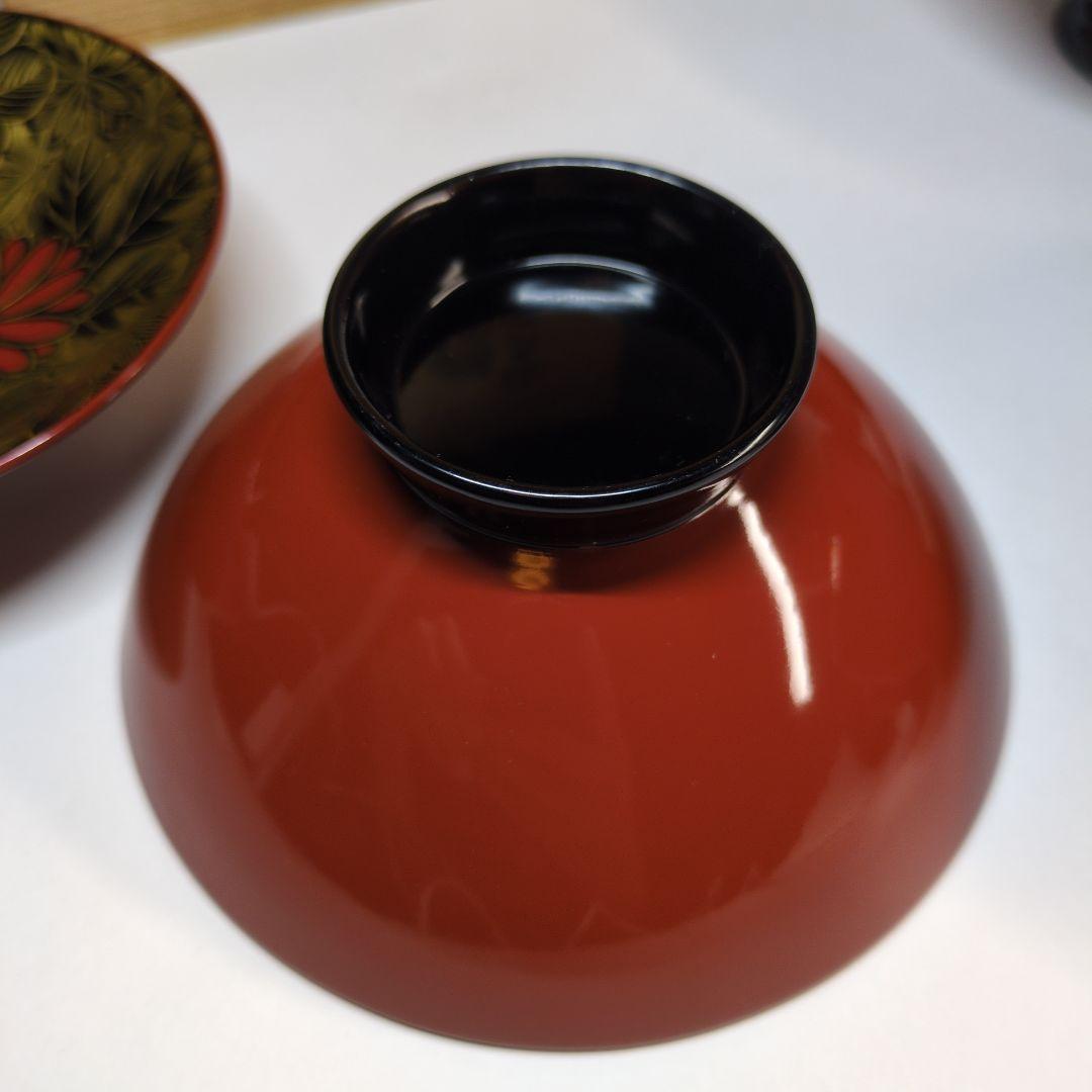 特選　沈金　輪島塗　蒔絵付吸物椀　五客　年代物　骨董