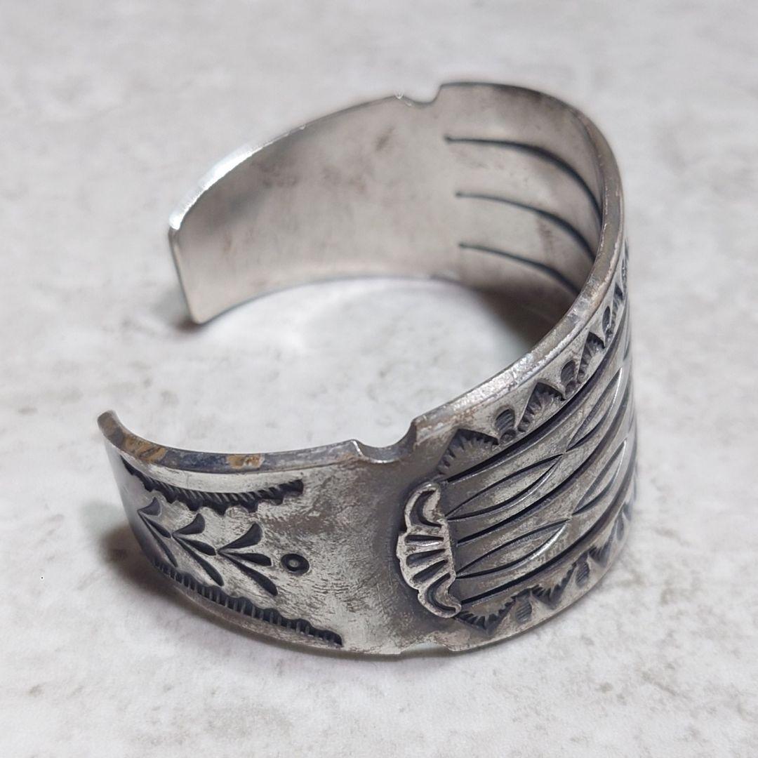 NAVAJO ナバホ ANDY CADMAN スタンプワークワイドバングル 重厚