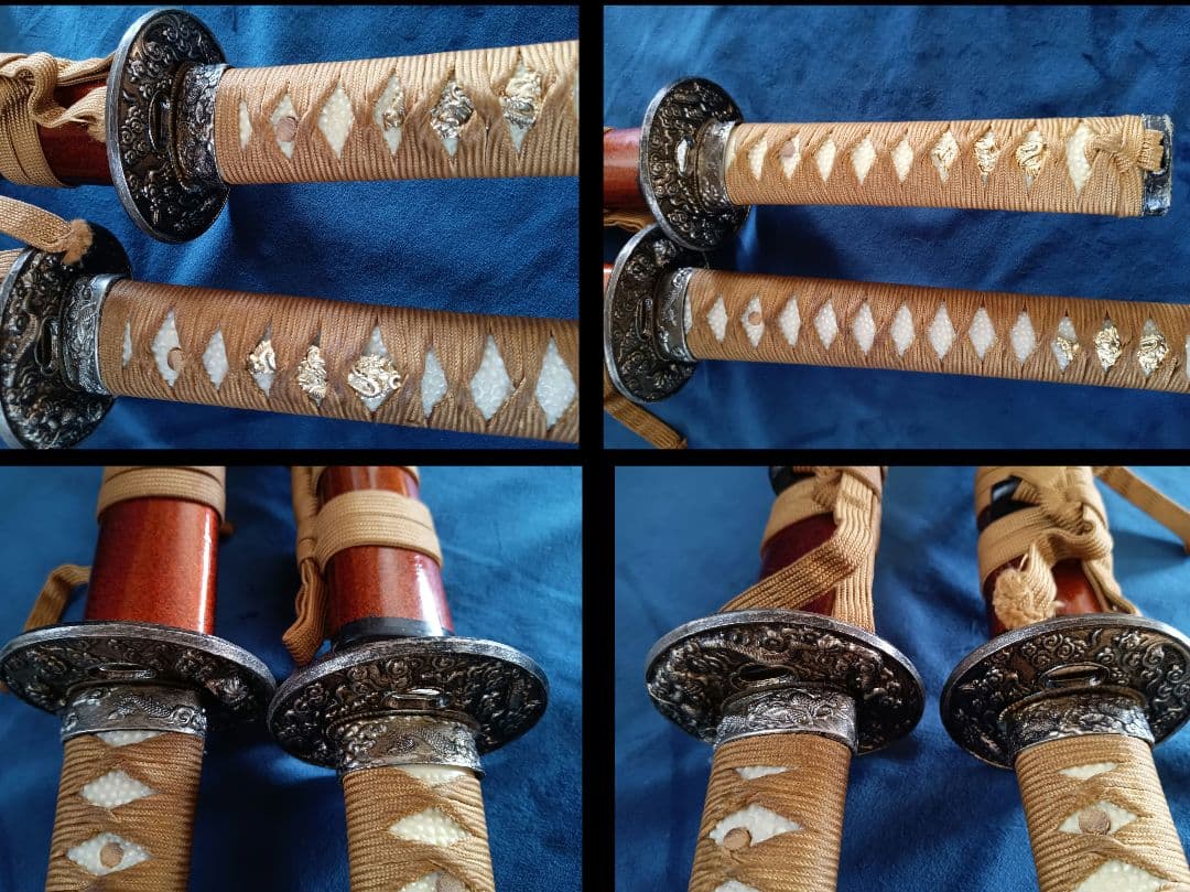 模造刀　模擬刀　日本刀　2振りセット　古兵器 武具　大刀　小刀　かたな　剣