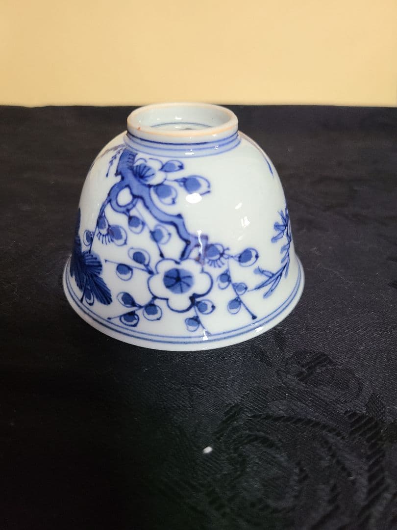 九谷焼須田菁華造染付写松竹梅汲出茶碗5客