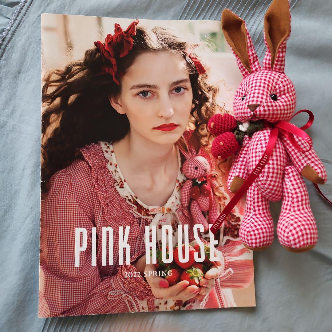 ★ピンクハウス★【新品未使用】❤️ギンガムうさぎぬいぐるみブローチ✨赤