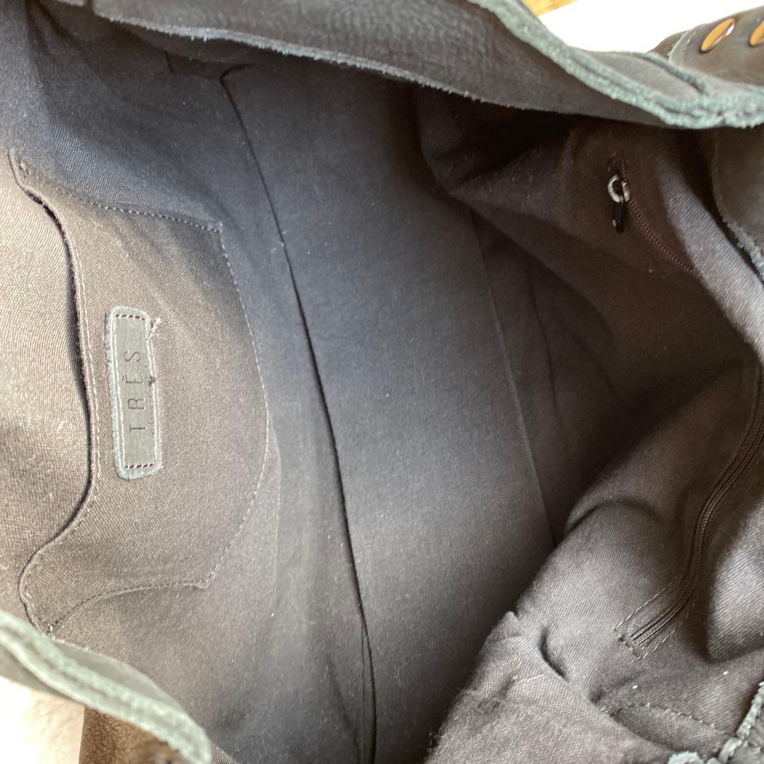 TRES トレ スタッズ トートバック レザー 本革 黒 ブラック y2k 星