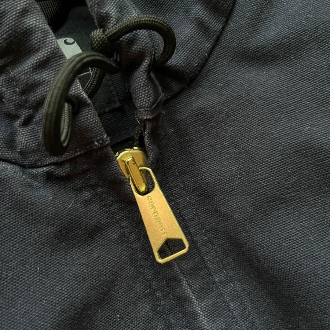 【00s】USA製carharttアクティブジャケット　ダック地　企業ロゴ