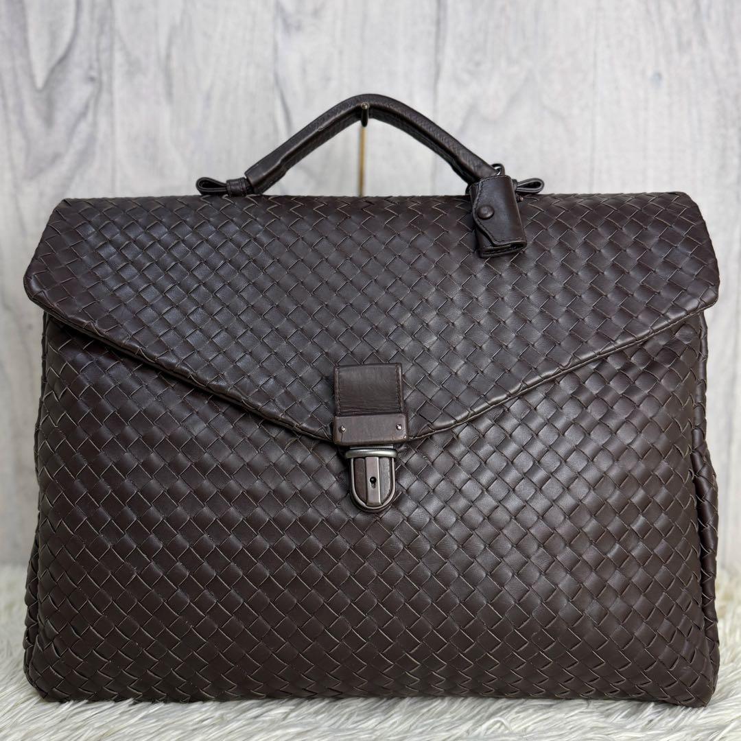 人気♡鍵付♡ボッテガヴェネタ イントレチャート レザー フラップ ビジネスバッグ