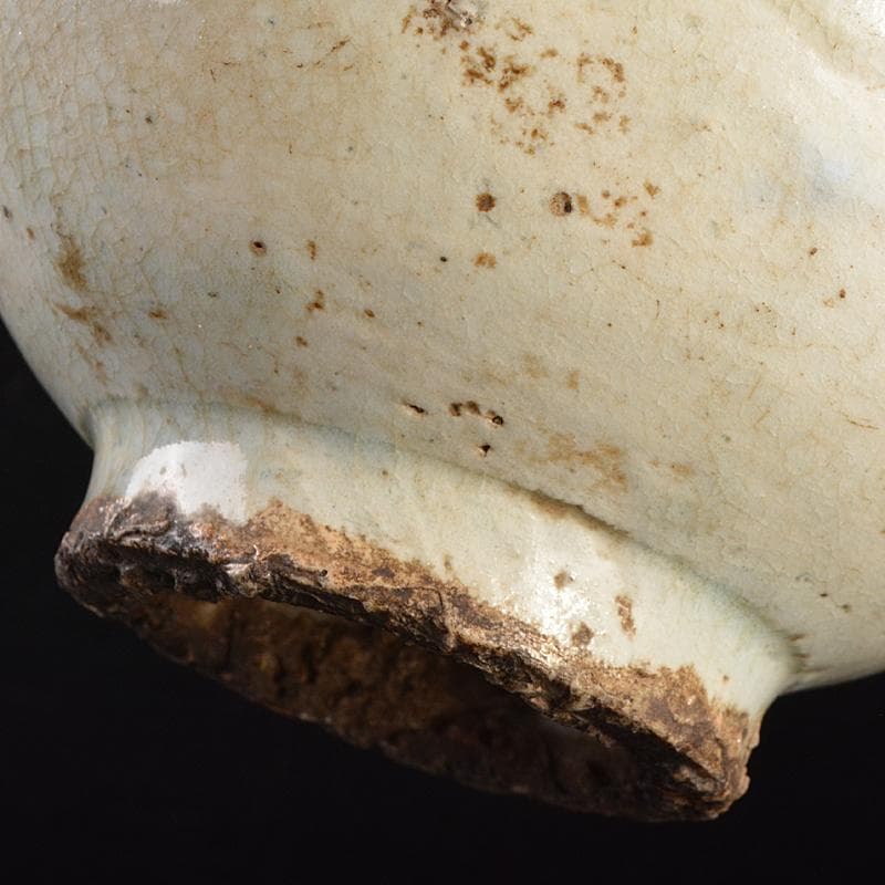 朝鮮美術　李朝　高麗白磁　染付　花文　小壷　M　R7500