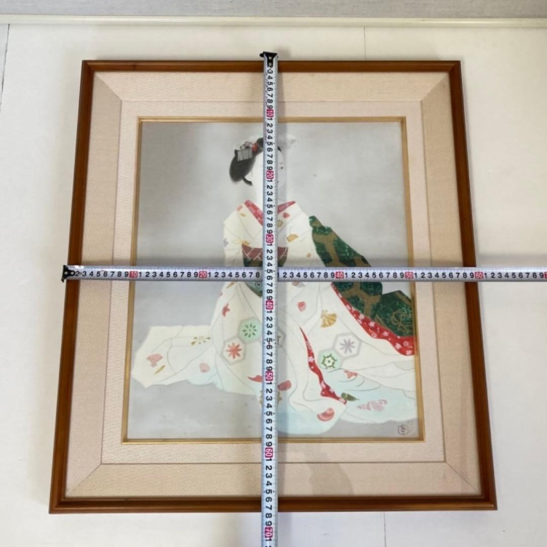 小倉遊亀 「舞妓」 木版画 美人画 着物 絵画 額縁 画家 芸術 美術 工芸品