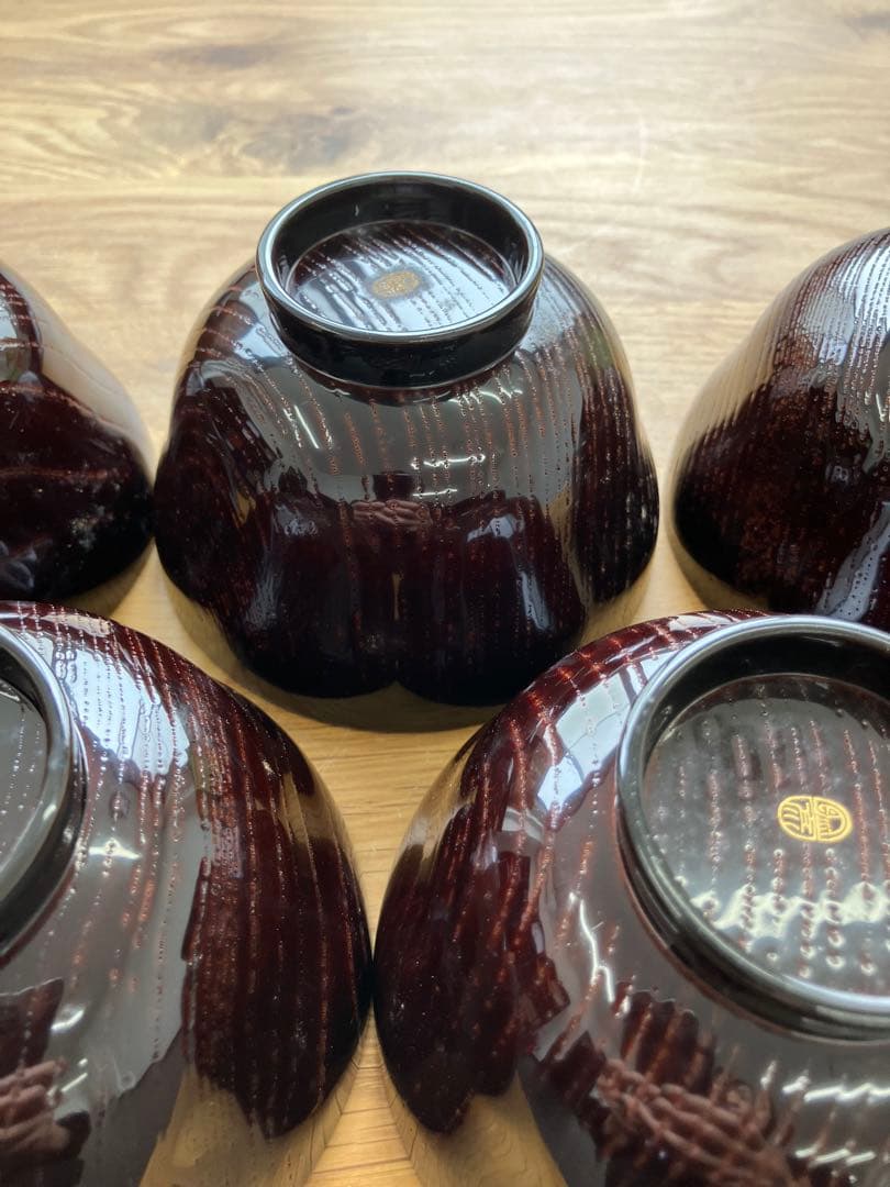 値下げ、未使用！象彦　吸物椀 漆器　京都　うるし塗装　お椀　日本食器　５客