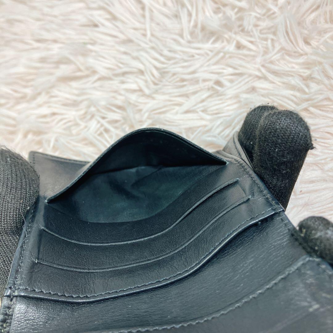 美品 CHANEL 二つ折り財布 ココマーク キャビアスキン レザー Wホック