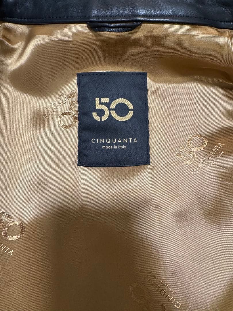 CINQUANTA / スタンドカラー シングルライダースジャケット