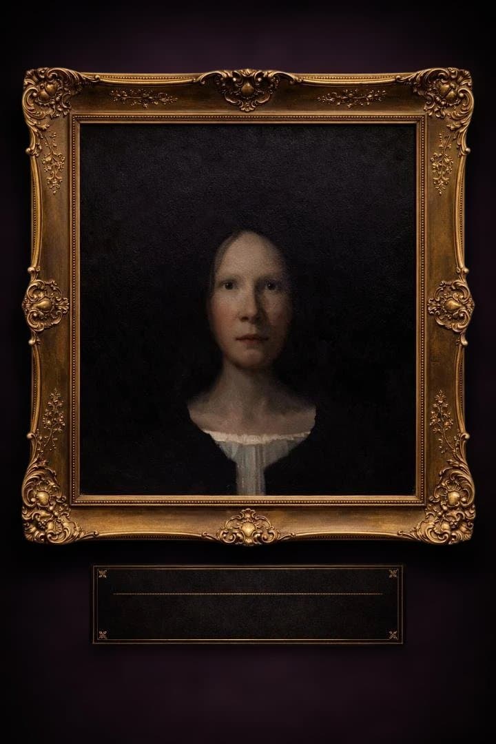 今夜だけ　一枚の檜　柏田忠 ー　「黒い髪とカーディガン」 油彩 人物画 F6号