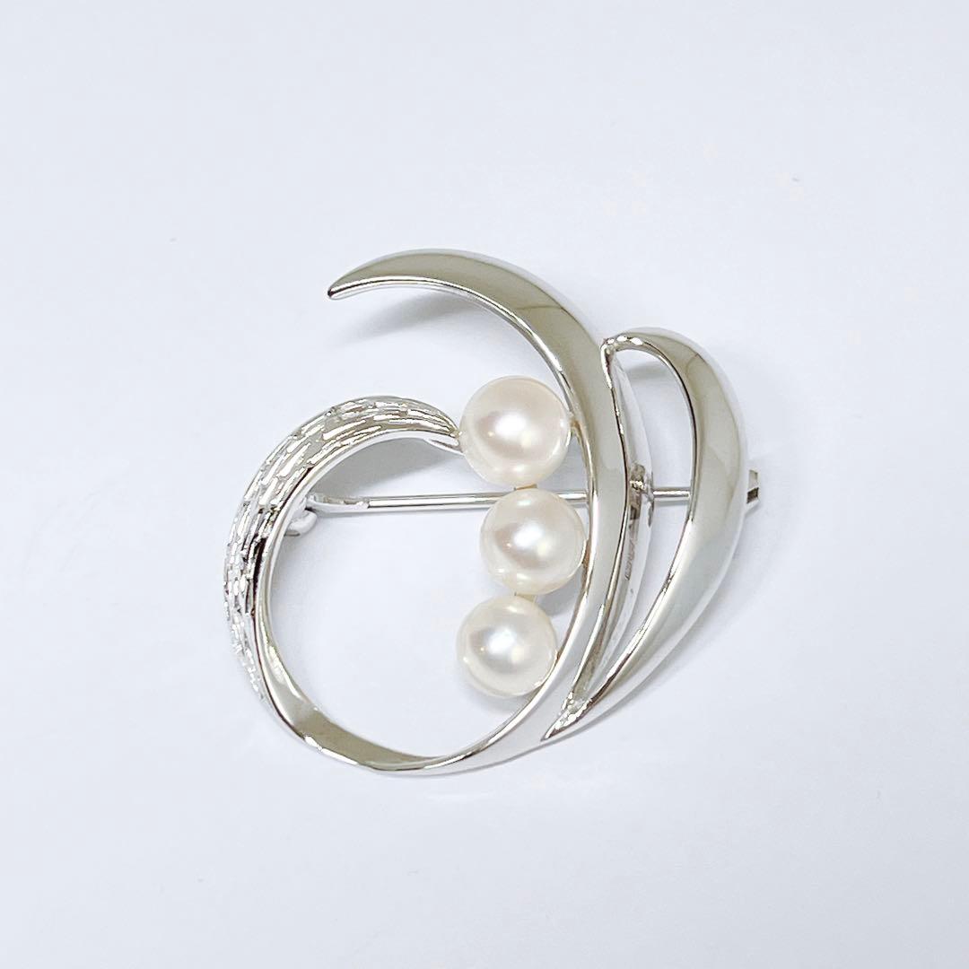 極美品✨MIKIMOTO ミキモト パール　ブローチ　シルバー
