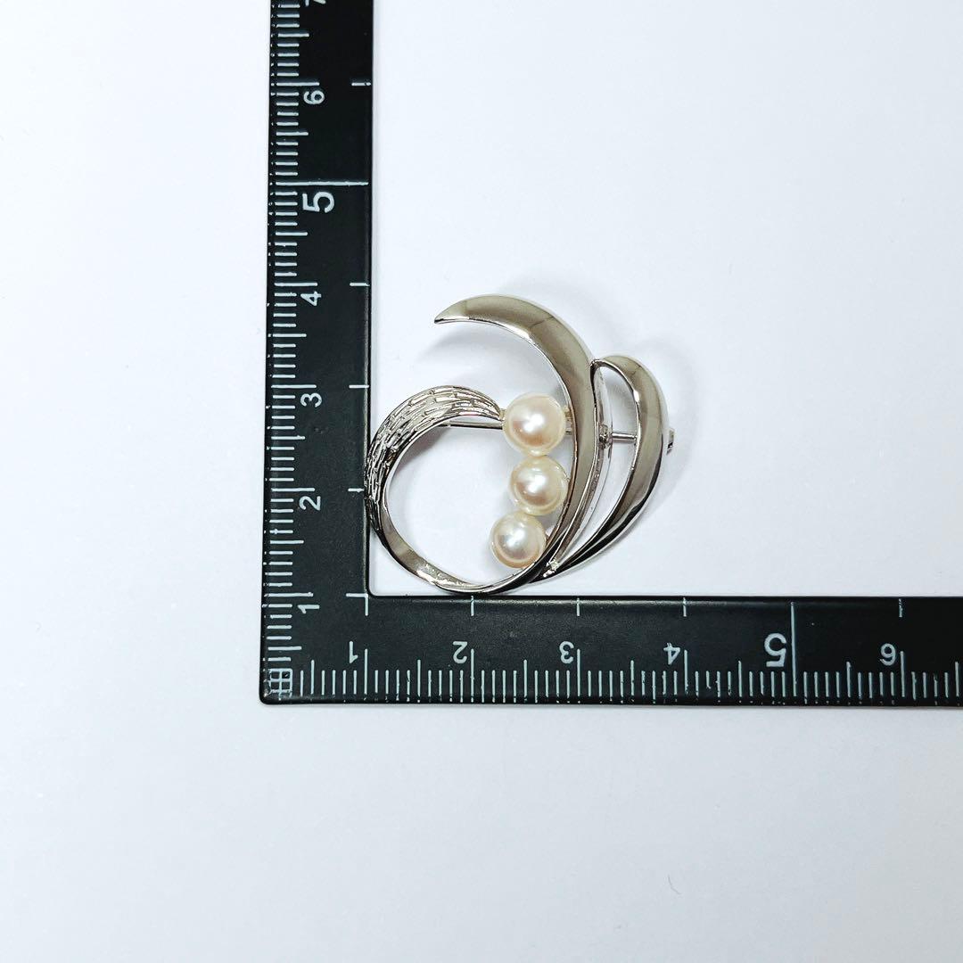 極美品✨MIKIMOTO ミキモト パール　ブローチ　シルバー