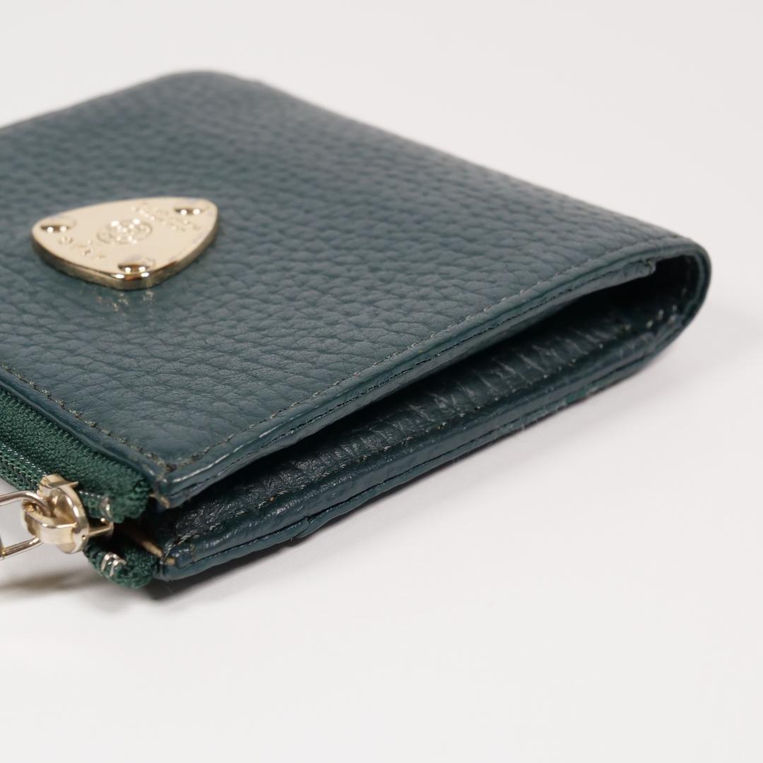 極美品✨ アタオ 二つ折り財布 ミリモ ケリー 限定 グリーン レザー