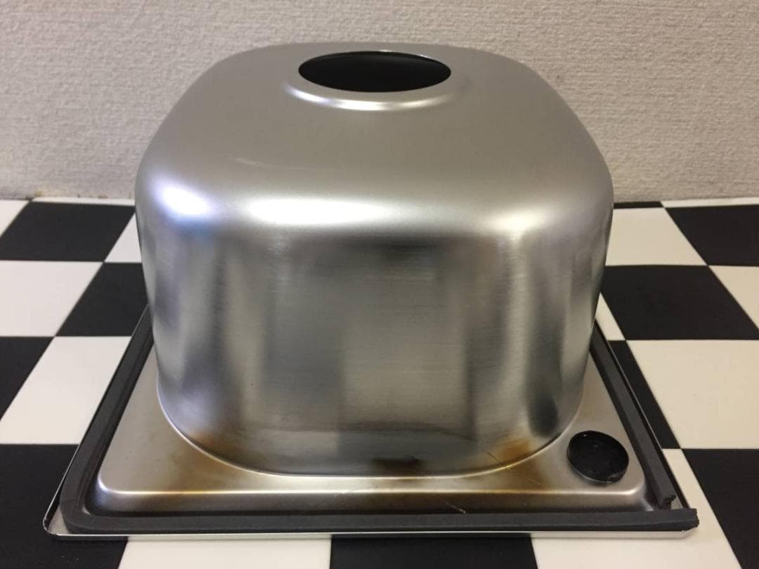 ステンレス製簡易流し台 シンク 　角パイプ脚付き 洗い桶　ガーデニングシンク