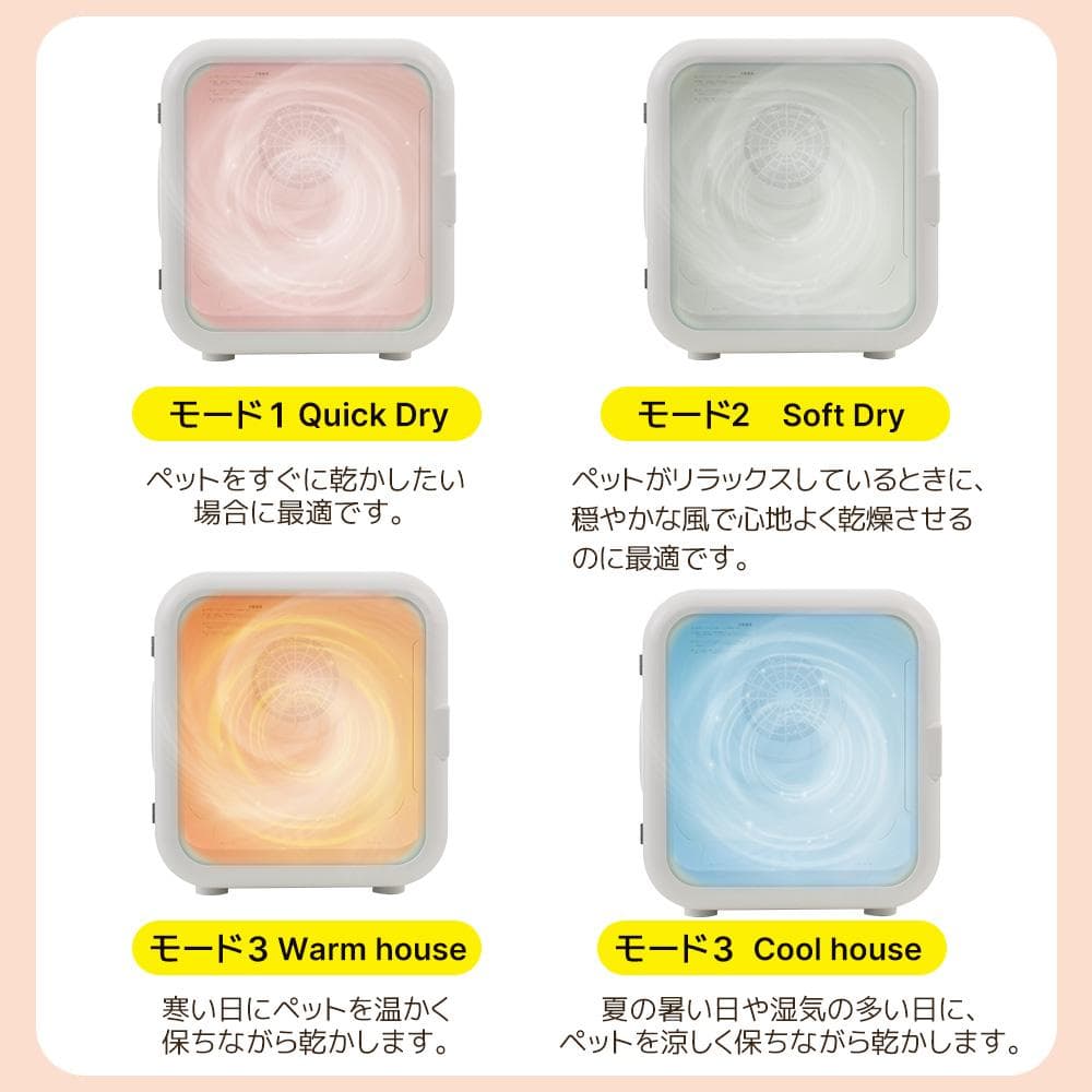 ペットドライルームドライヤー ペット 猫 犬 ペット52L大容量 12.5kg