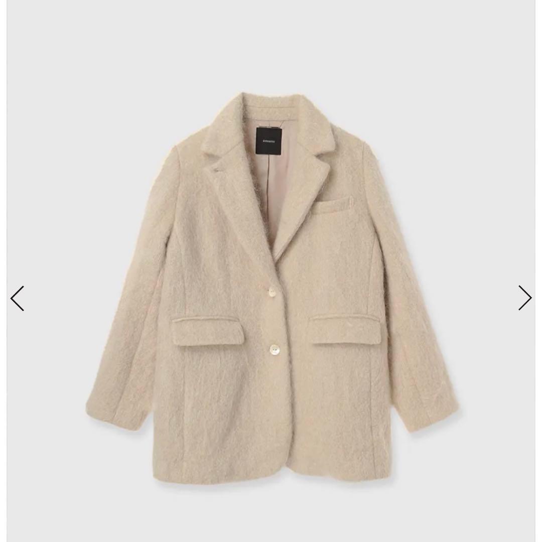 anuans モヘアシャギーテーラードジャケット