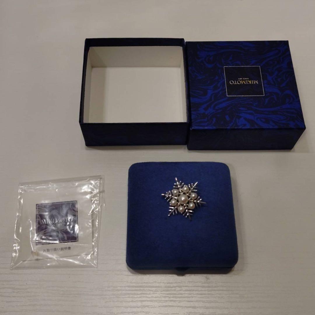 MIKIMOTO パールブローチ 雪の結晶 ケース 外箱 付属品一式【美品】