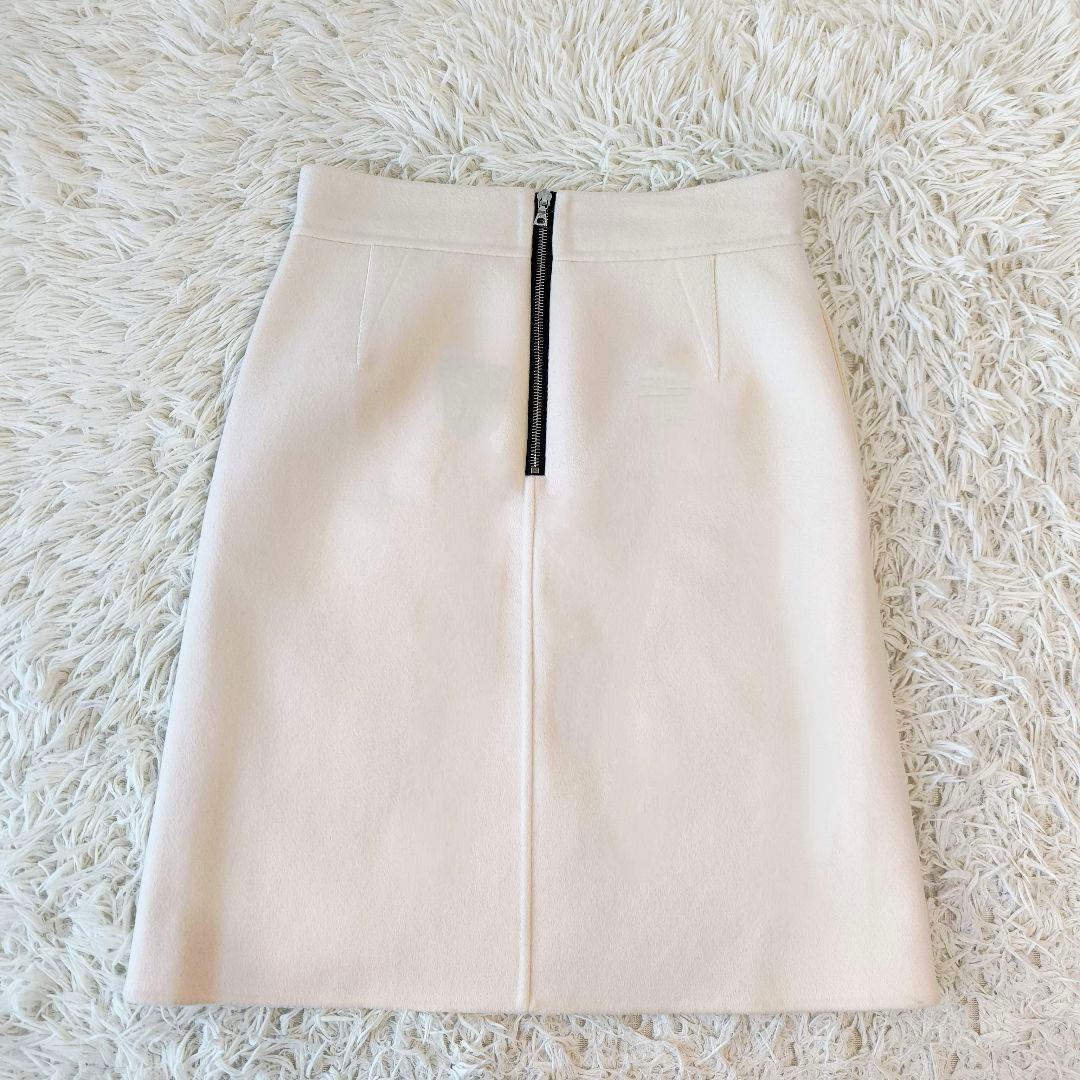 Drawer ドゥロワー ウール シルク スカート メルトン